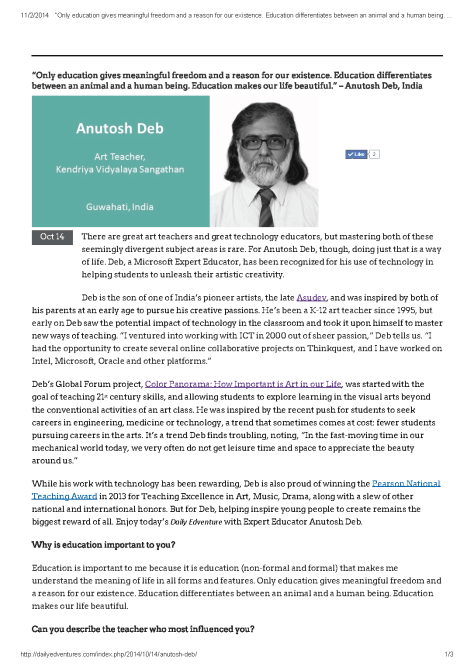 “Only education gives meaningful freedom and a reason for our existence. Education differentiates between an animal and a human being. Education makes our life beautiful_Page_1